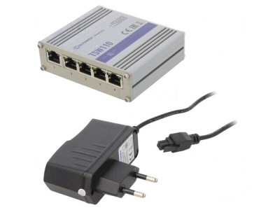 Switch Ethernet 5 Porturi RJ45 9-30VDC Neadministrabil TSW110 foto
