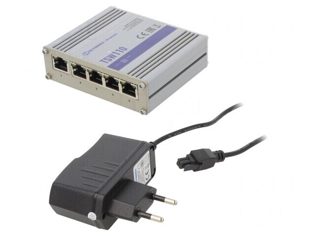 Switch Ethernet 5 Porturi RJ45 9-30VDC Neadministrabil TSW110