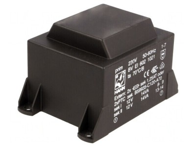 Transformator &amp;icirc;ncapsulat 28VA 230V 12V 2x1167mA foto