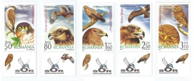 |Romania, LP 1760a/2007, Pasari de prada, cu tabs, MNH foto