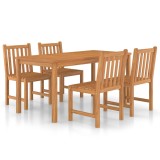 Cumpara ieftin Set de mobilier de gradina cu 5 piese, 160x80 cm, lemn masiv de tec