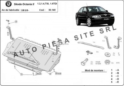 Scut metalic motor Skoda Octavia 2 II 1.2 / 1.4 / 1.6TDI fabricata incepand cu 2010 APS-30,140 foto