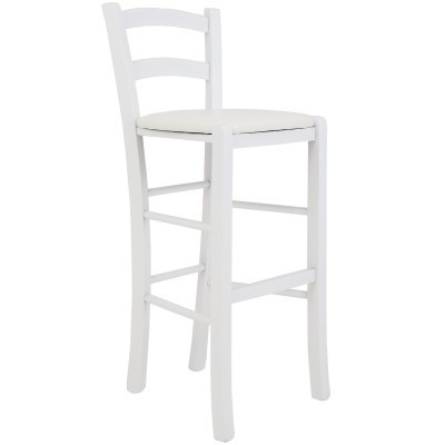 SCAUN PAESANA BAR - CADRU ALB - IMITATIE PIELE - Visiniu 21902 foto