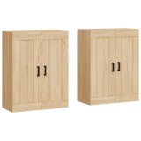 Cumpara ieftin Dulapuri montate pe perete 2 buc stejar Sonoma, lemn prelucrat