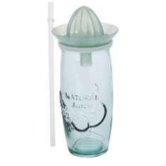 Borcan cocktail cu storcator, Authentic by AleXer, 21OCT0037, 550 ml, 24 x ? 11 cm, Sticla, Plastic, Polipropilena, Transparent, breloc inclus foto