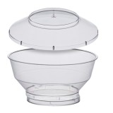 Set 6 recipiente reutilizabile cu capac din plastic pentru servire,200 ml