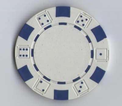 Jeton Poker - alb, 40 mm foto