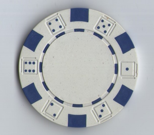 Jeton Poker - alb, 40 mm