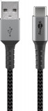 Cablu USB 2.0 A tata - USB-C, 1m, gri/argintiu, Goobay