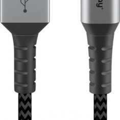 Cablu USB 2.0 A tata - USB-C, 2m, gri/argintiu, Goobay