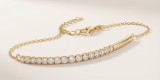 Bratara din Argint 925 Placat cu Aur ,Tennis Bar cu Cristale Zirconiu