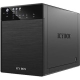Carcasa externa HDD Icy Box 4 x 3.5 SATA pentru USB 3.0, eSATA, JBOD, negru