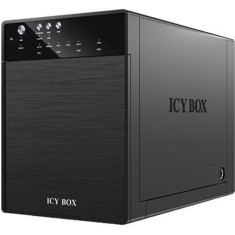 Carcasa externa HDD Icy Box 4 x 3.5 SATA pentru USB 3.0, eSATA, JBOD, negru