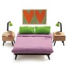 Djeco, Casa papusii, Mobila dormitor, Set mobilier lemn, Pat dublu, Accesorii, Peste 4 ani