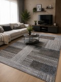 Cumpara ieftin Covor Modern, Kolibri 11561-BG92, Marime 80 x 150 cm, Gri, Maro, Inaltime Fir 9 mm, Antialergic, Polipropilena, Living, Dormitor, Hol