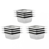 VidaXL Recipiente Gastronorm 12 buc. GN 1/6 65 mm oțel inoxidabil 50906