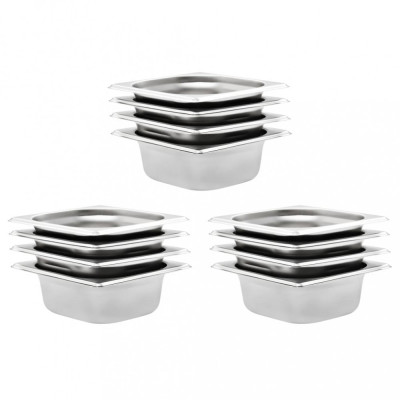 vidaXL Recipiente Gastronorm 12 buc. GN 1/6 65 mm oțel inoxidabil 50906 foto