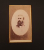 Portret Bărbat . Studio Victorian. Fotografie carte de vizită veche Anglia