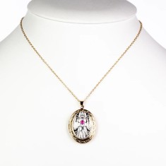 Colier nou aliaj placat rubin birmanez 2 bratari cadou