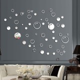 Oglinzi Decorative Acrilice 3D Autoadezive Bubbles, 58 Buc/Set, Oglinda Moderna, Usoara, Reflexie Buna, Decoratiuni Casa