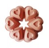 Forma Silicon Inima 6 Cavitati 24cm Bej - Briose, Prajituri, Tort - Silicon Termorezistent - Usor de Curatat