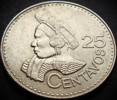 Moneda exotica 25 CENTAVOS - GUATEMALA, anul 2011 * cod 2700 - MODEL MARE foto