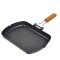 Tigaie Grill Neaderentă, Maner Pliabil, 33.5x45 cm, Aluminiu, Negru