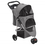 Cumpara ieftin Carucior pliabil pentru caini, gri, 80x46x98 cm tesatura Oxford