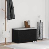 VidaXL Bancă de hol, stejar negru, 80x40x45 cm, lemn prelucrat