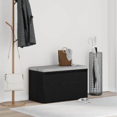 vidaXL bancă cu sertar Negru 80 x 40 x 45 cm Lemn compozit