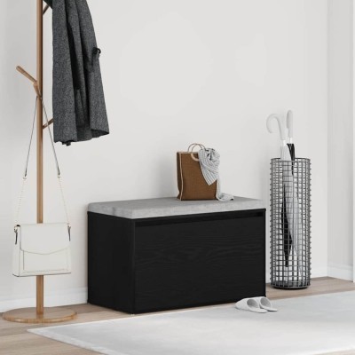 vidaXL bancă cu sertar Negru 80 x 40 x 45 cm Lemn compozit 862701 foto