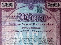 5000 Lei 1938 Mica Bucuresti actiuni vechi / Romania 758370