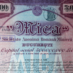 5000 Lei 1938 Mica Bucuresti actiuni vechi / Romania 758370