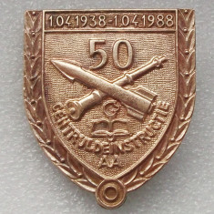 ROMANIA RSR INSIGNA MILITARA 50 ANI CENTRUL DE INSTRUCTIE AA 1938 - 1988 **