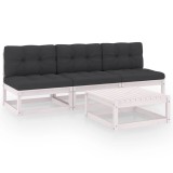 vidaXL Set mobilier de grădină cu perne, 4 piese, lemn masiv de pin 3076355