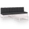 Set mobilier de gradina cu perne, 4 piese, lemn masiv de pin