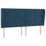 Cumpara ieftin Tablie pat cu urechi albastru inchis 203x23x118/128 cm catifea