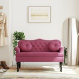 vidaXL Banchetă cu perne, roșu vin, 120,5x65x75 cm, catifea 372144