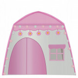Cumpara ieftin Cort de joaca pentru copii, cu lampi rotunde, roz si alb, 130x90x126 cm, Kruzzel