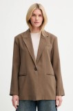 Answear Lab sacou culoarea maro, oversize, neted