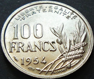 Moneda istorica 100 FRANCI / Francs - FRANTA, anul 1954 * cod 335 = excelenta! foto