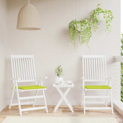 vidaXL Perne scaune grădină 2 buc. verde 40x40x3 cm țesătură Oxford foto