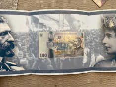 Bancnota centenar unc 100 lei foto