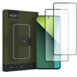 Folie de protectie Ecran HOFI Glass PRO+ pentru Xiaomi Redmi Note 13 Pro 4G / Note 13 5G, Sticla Securizata, Full Glue, Set 2 bucati, 2.5D, Neagra