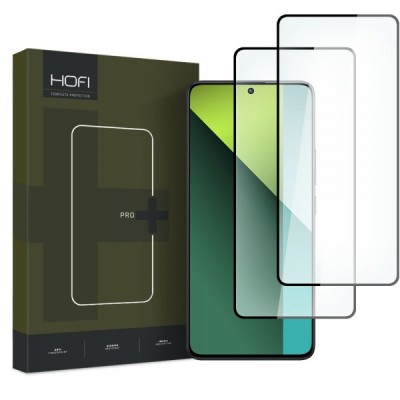 Folie de protectie Ecran HOFI Glass PRO+ pentru Xiaomi Redmi Note 13 Pro 4G / Note 13 5G, Sticla Securizata, Full Glue, Set 2 bucati, 2.5D, Neagra foto