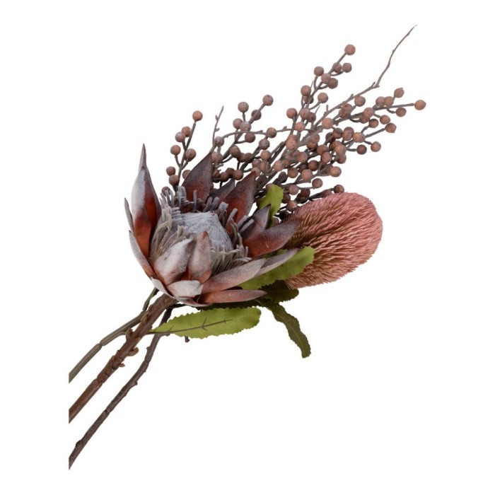 Protea művir&aacute;g csokor, r&oacute;zsasz&iacute;nű mix 74 cm