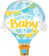 Balon Folie Figurina Welcome Baby Blue Balloon - 106 cm, Qualatex 78654 foto