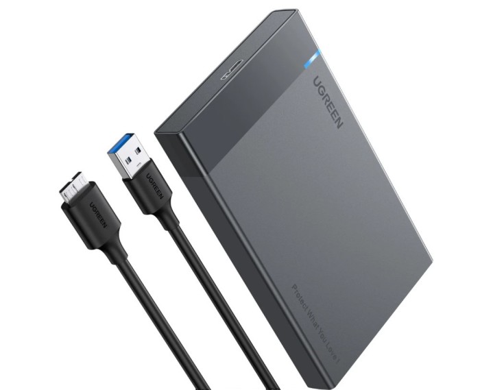 Carcasa hardisk extern HDD SSD, Micro USB 3.0, SATA, 2.5 inch, Negru Ugreen US221