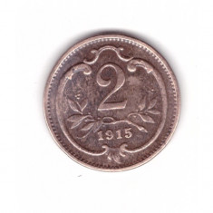 Moneda Austria 2 heller 1915, stare buna, curata
