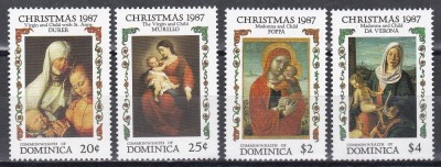 Dominica 1987 - Crăciun - Picturi de D&amp;uuml;rer, Murillo, s.a., MNH foto